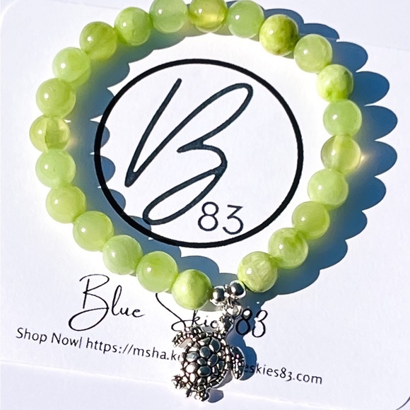 Green Calcite Anxiety Calming Healing Stones Bracelet - Picture 4 of 6